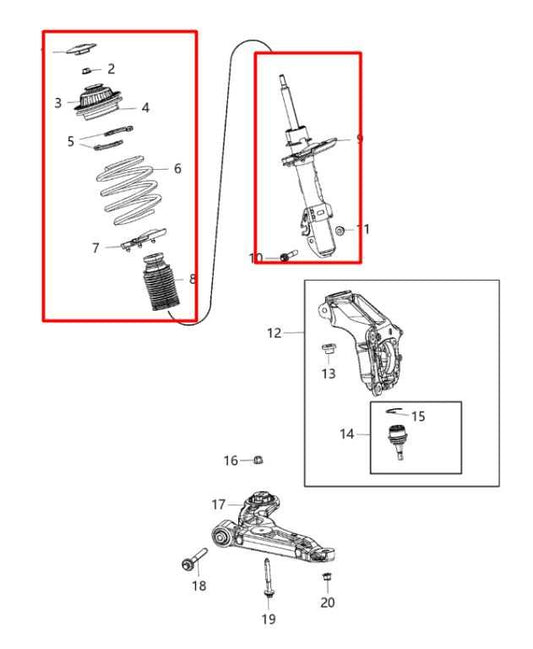 14-18 Jeep Cherokee Limited 4WD Front Suspension Left Side Shock Strut Absorber - Alshned Auto Parts