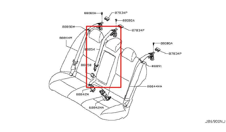 2014-2018 Infiniti Q50 Premium 3.0L RWD Rear Center 2nd Row Seat Belt Retractor - Alshned Auto Parts