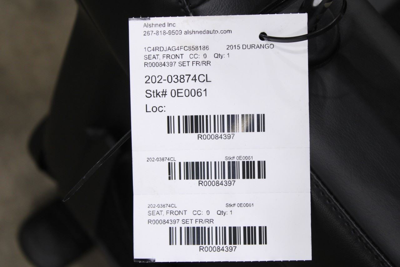 2015 Dodge Durango SXT Front Rear 2nd Row and 3rd Row RH Left Side Seat Complete23