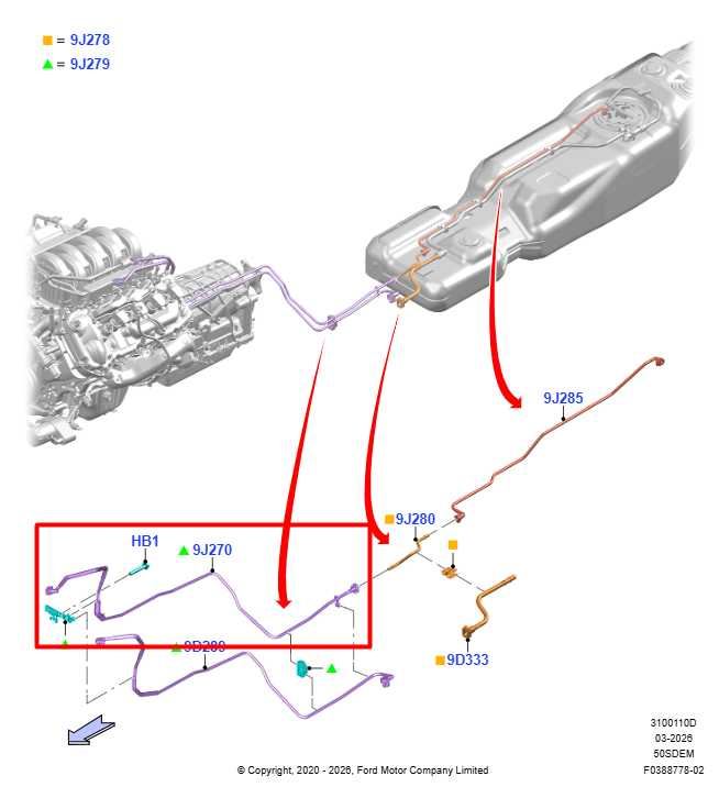 2022-26 Ford F150 XLT SuperCrew 5.0L Fuel Feed Line Hose Tube Pipe NL34-9J279-CB - Alshned Auto Parts