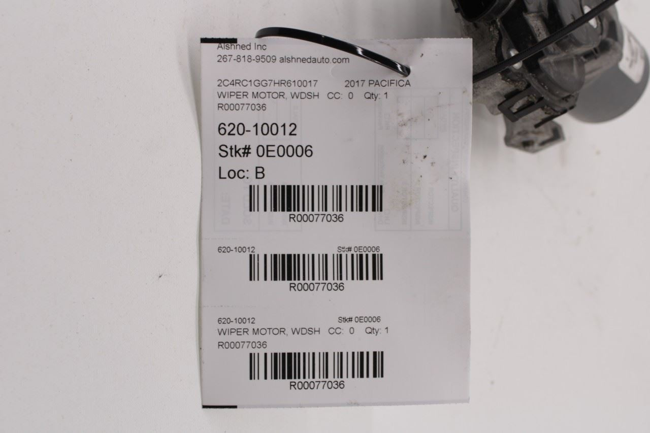 2017-2024 Chrysler Pacifica Limited Windshield Wiper Motor 68229327AB OEM - Alshned Auto Parts