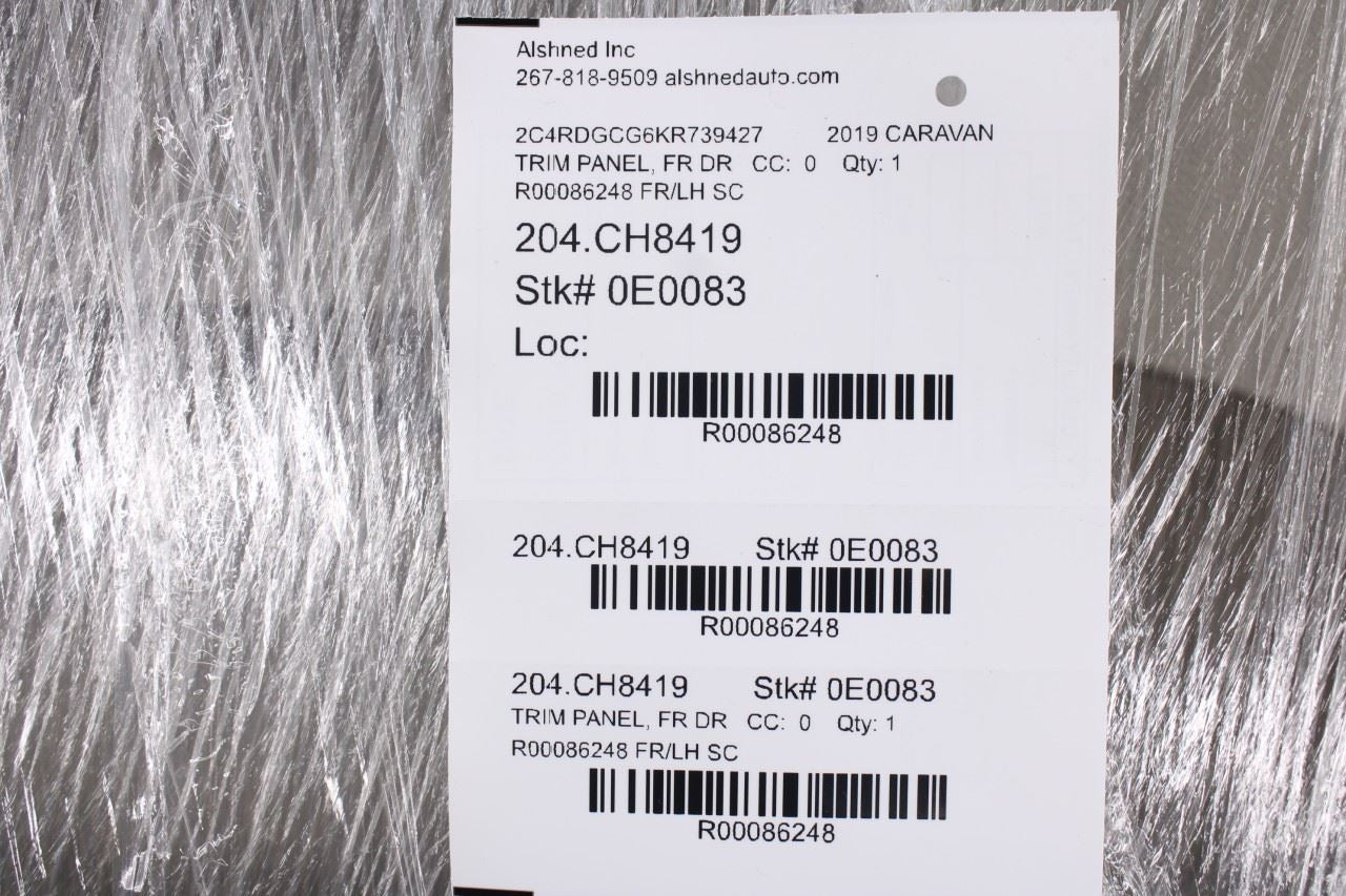 2014-2020 Dodge Grand Caravan SXT Front Left Side Door Trim Panel 5SS331D1AA OEM16