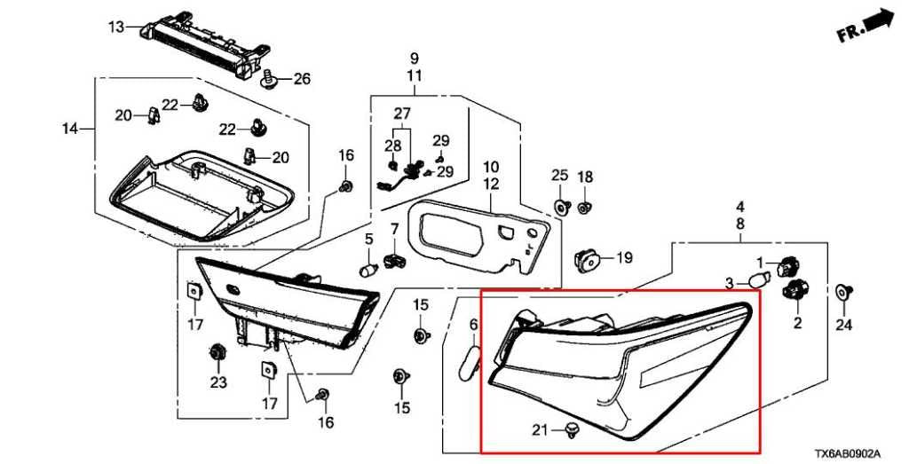 2019-2022 Acura ILX Technology A-Spec Rear Left Driver Side Tail Light Lamp1