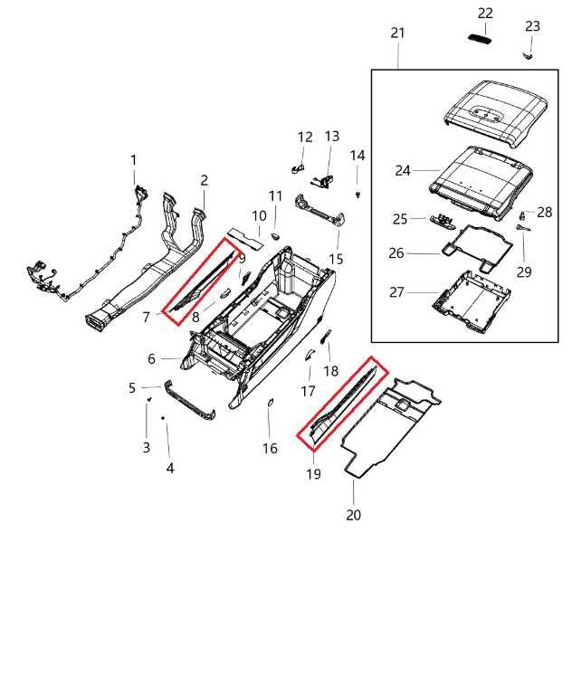 2019-23 RAM 1500 Big Horn FR Right and Left Center Console Side Cover 6EF123DLAB1