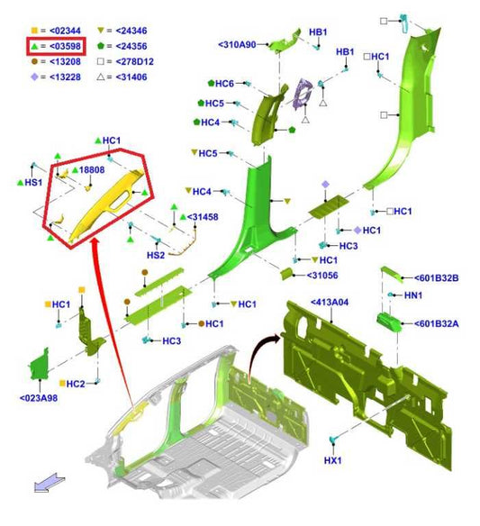 2021-26 Ford F150 XLT Front Right and Left A-Pillar Molding ML3B1503598AHW *ReaD - Alshned Auto Parts
