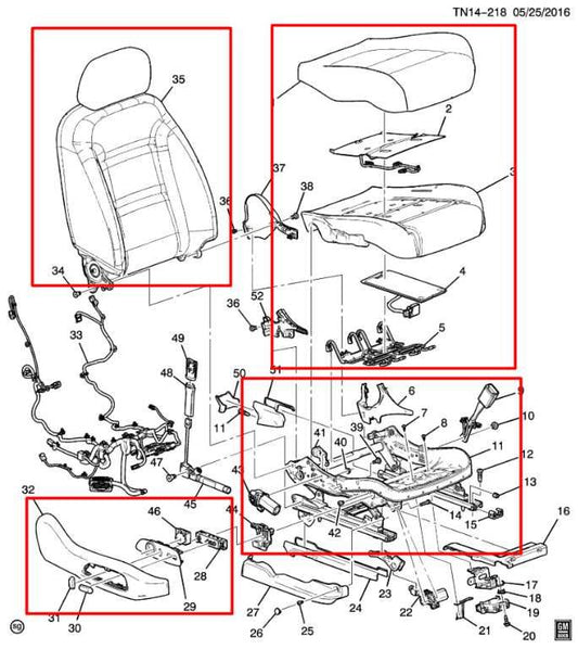 2017-2019 GMC Acadia SLT-1 3.6L AWD Front Passenger Right Side Seat Complete - Alshned Auto Parts