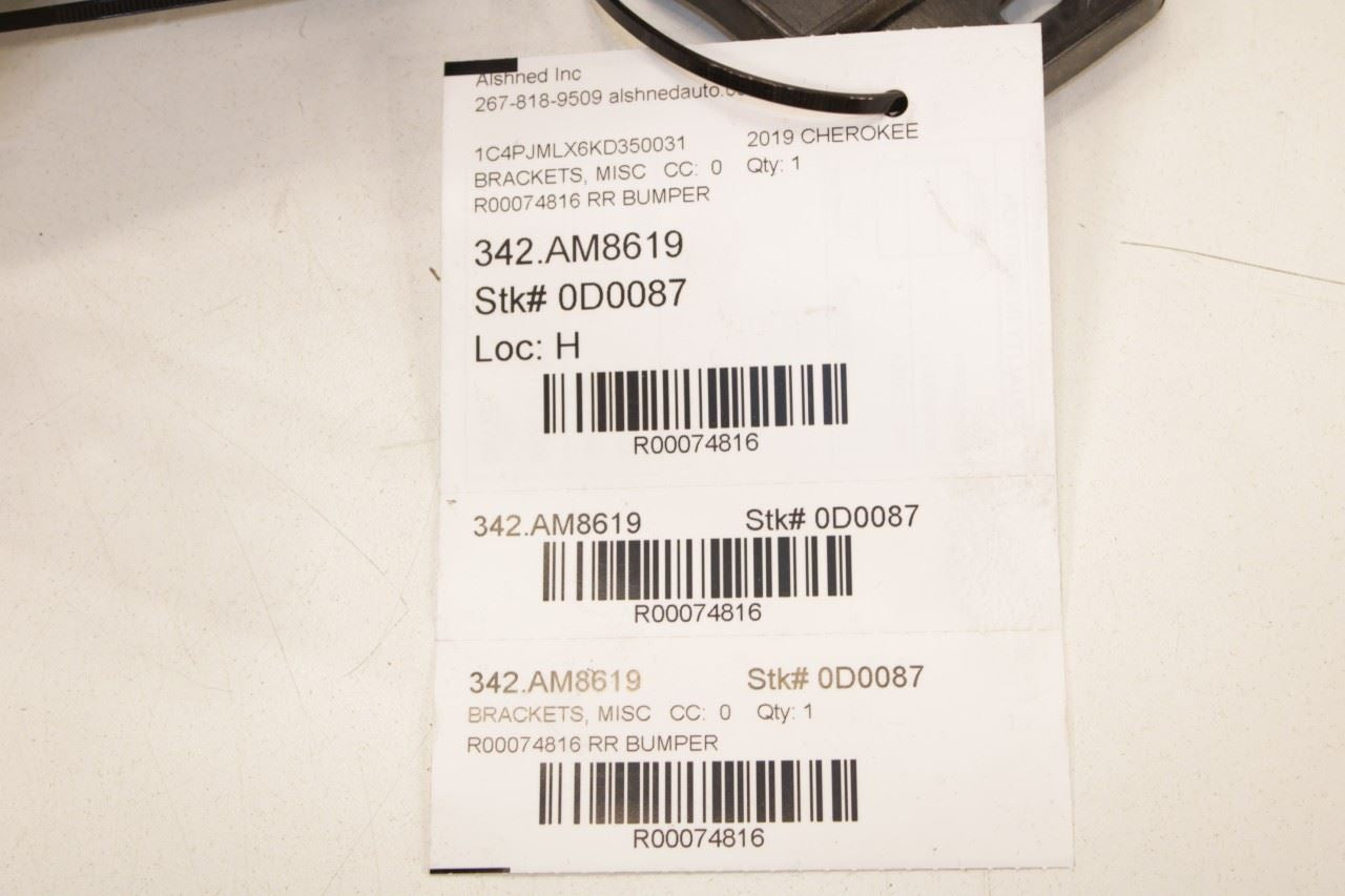 19-23 Jeep Cherokee Latitude 3.2L 4WD Rear Bumper Reinforcement Support Bracket - Alshned Auto Parts
