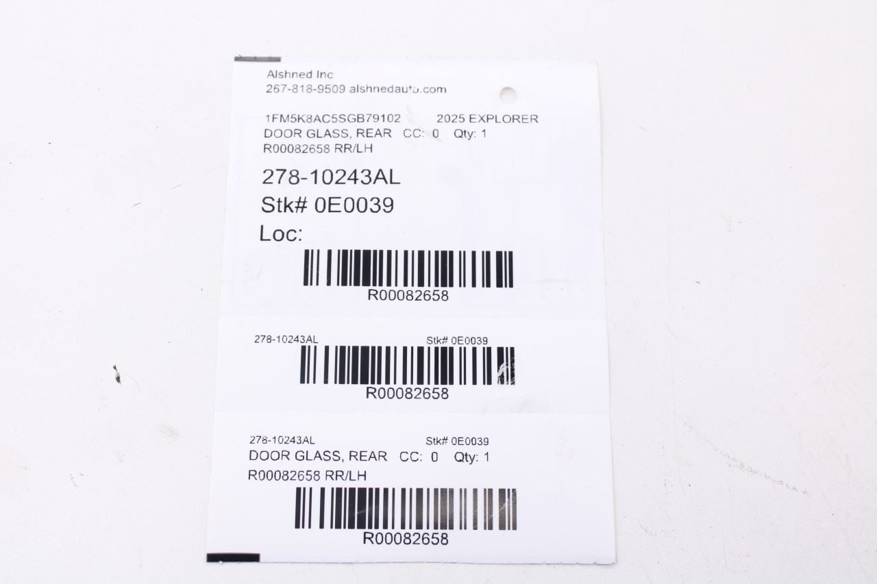 2020-26 Ford Explorer Interceptor Rear Left Door Window Glass LB5B-S25713-BD OEM13