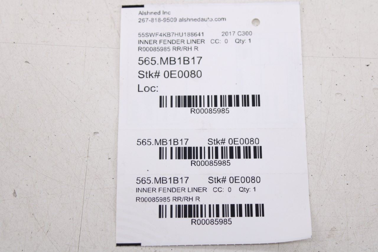 15-21 Mercedes-Benz C300 4Matic Rear Right Wheelhouse Liner Splash Shield *ReaD*13