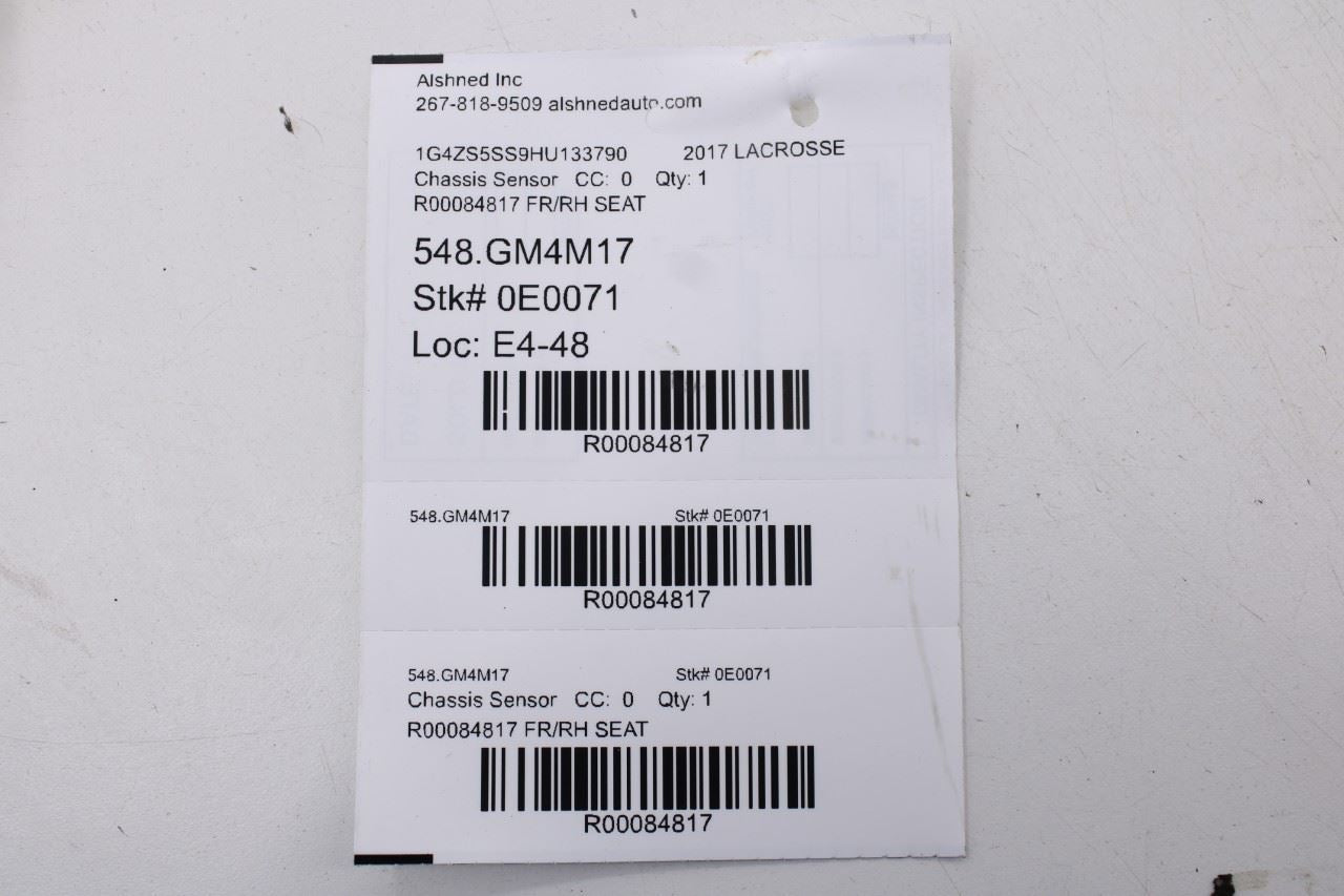 17-2019 Buick Lacrosse Premium Front Right Seat Occupant Sensor Module 84103518 - Alshned Auto Parts