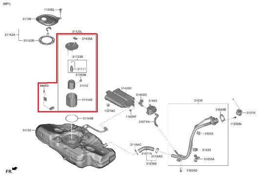 2021-2025 Hyundai Elantra SE 2.0L In Tank Fuel Pump Assembly 31110-AA000 OEM - Alshned Auto Parts