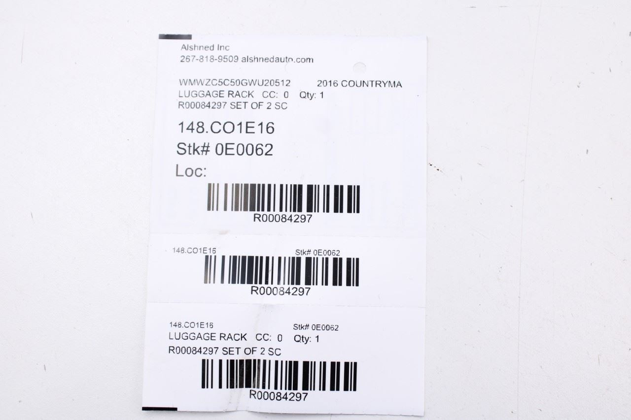 11-16 Mini Countryman Cooper S Left and Right Roof Luggage Rack Rail 9800925 OEM - Alshned Auto Parts
