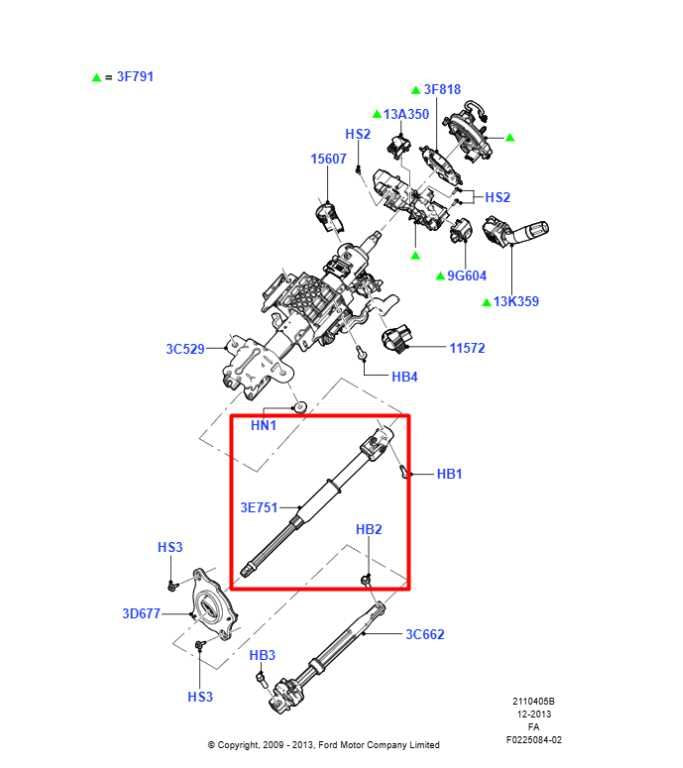2011-16 Ford F250 Lariat Crew Cab 6.2L Steering Column Intermediate Upper Shaft - Alshned Auto Parts