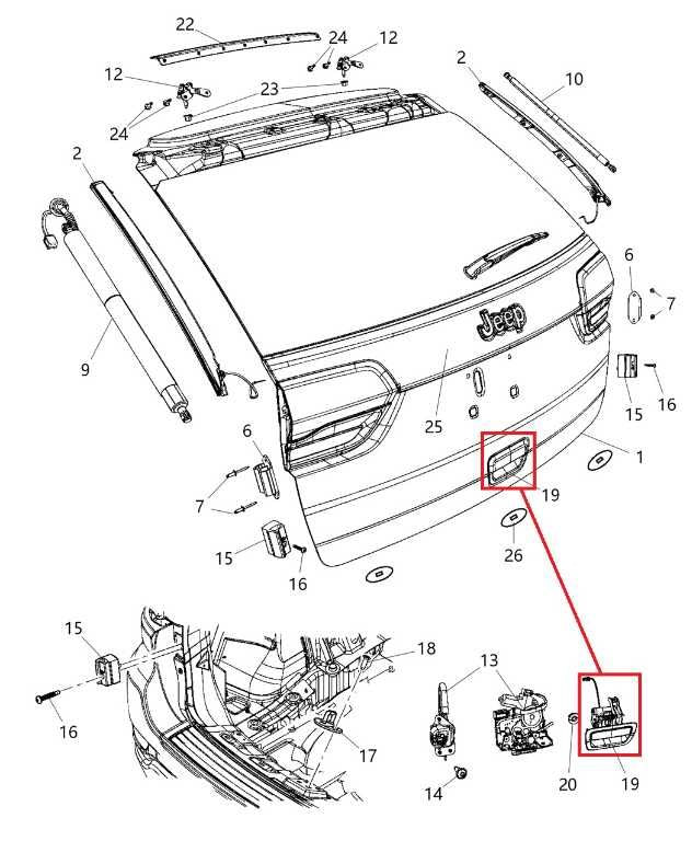 14-18 Jeep Grand Cherokee Summit Rear Trunk Back Door Release Handle 1YK38KBUAE - Alshned Auto Parts