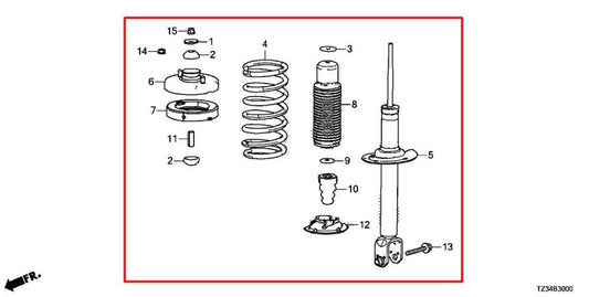 2015-2020 Acura TLX Tech 3.5L FWD Rear Passenger Right Side Shock Strut Absorber - Alshned Auto Parts
