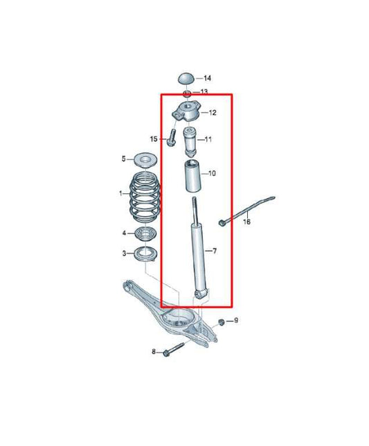 18-24 Volkswagen Atlas S AWD Rear Suspension Driver LH Side Shock Strut Absorber - Alshned Auto Parts