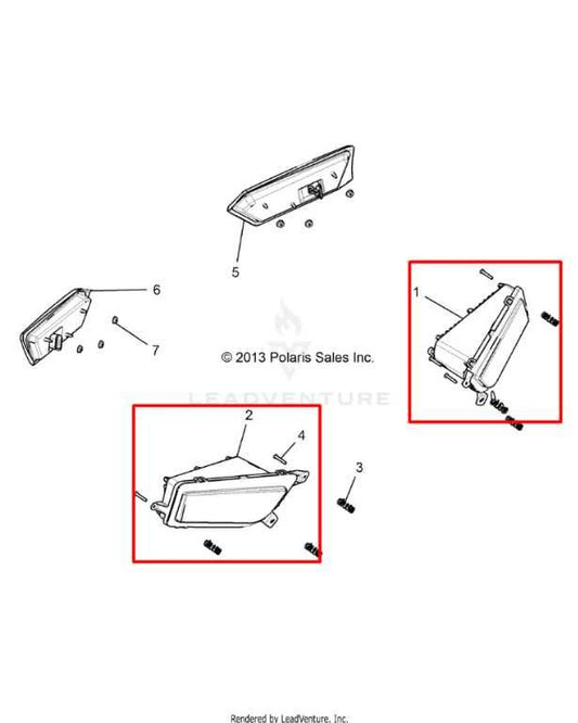 2014-18 Polaris RZR XP 1000 Front RH and LH Side LED Headlight Lamp Set 2413787 - Alshned Auto Parts