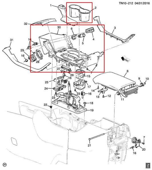 2017-2019 GMC Acadia SLT-1 Console Shifter Bezel Trim Panel w/ Cup Holder *ReaD* - Alshned Auto Parts