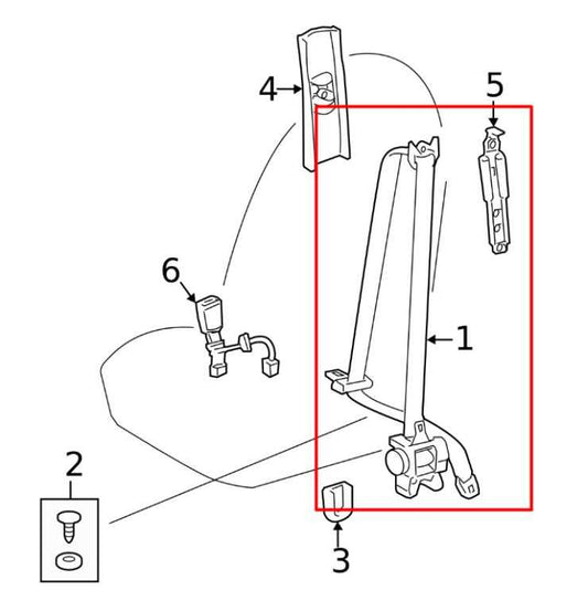 2007-11 Toyota Camry LE 2.5L FWD Front Passenger Right Side Seat Belt Retractor - Alshned Auto Parts
