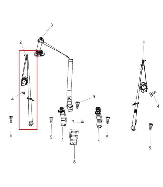 2008-17 Jeep Patriot Sport SE Rear Passenger RH Side 2nd Row Seat Belt Retractor - Alshned Auto Parts