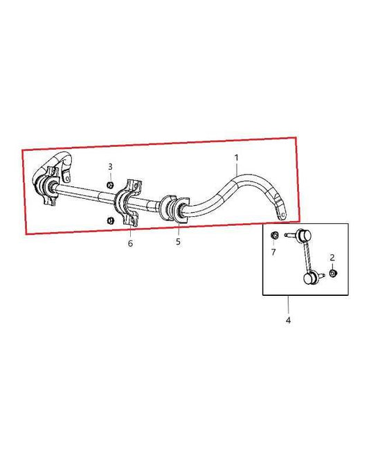 2011-2015 Dodge Durango SXT AWD Front Stabilizer Sway Anti-Roll Bar 68184512AA - Alshned Auto Parts
