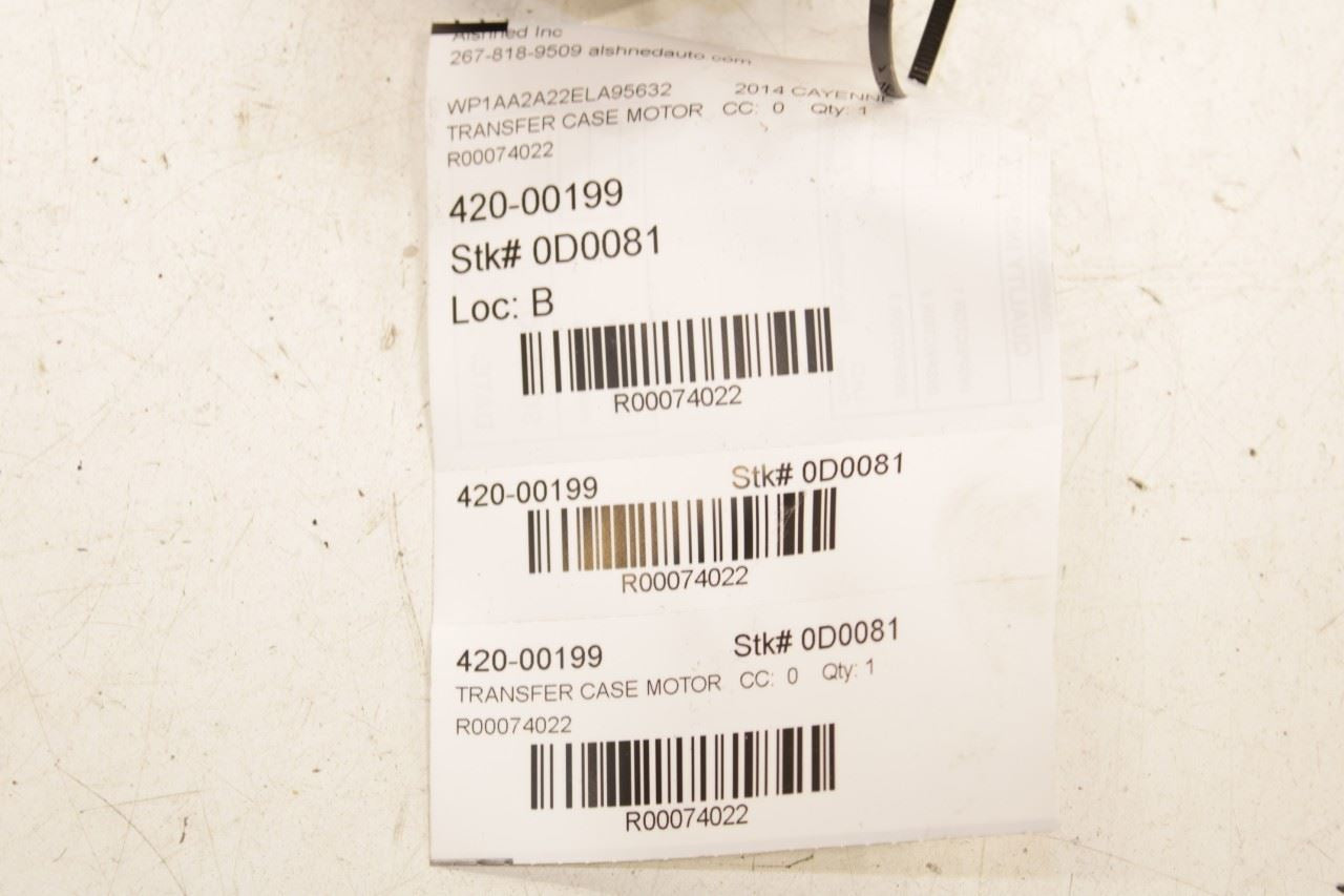 2013-2014 Porsche Cayenne Platinum 3.6L AWD Transfer Case Motor 0C2927755T9
