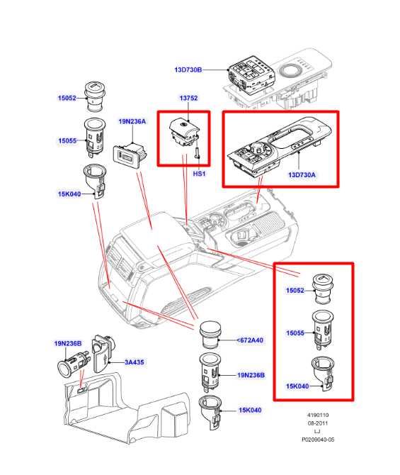 10-12 Land Rover Range Rover HSE Console Shifter Bezel Trim and Traction Control2