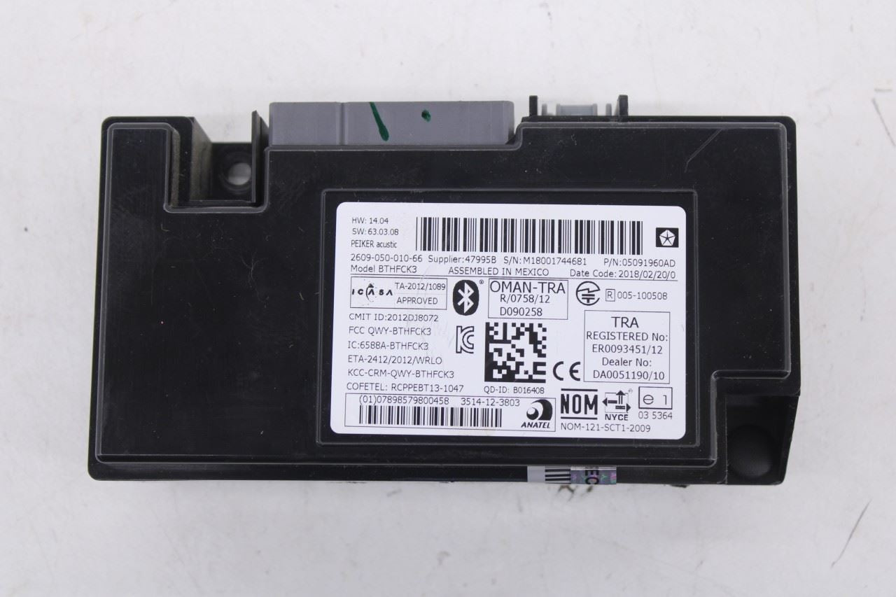 11-18 Dodge Grand Caravan GT Telematics Communication Control Module 05091960AD 0