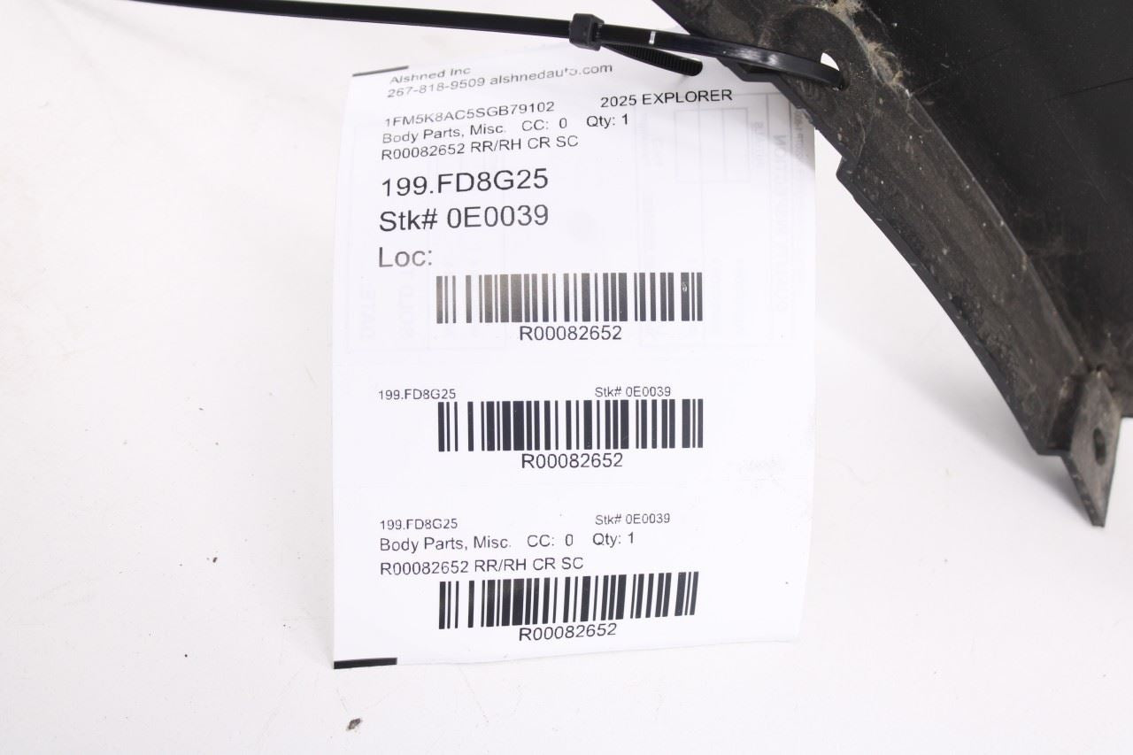 25-26 Ford Explorer Rear Right Fender Wheel Opening Molding LB5Z7829038AB *ReaD*10