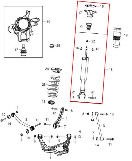 16-22 Jeep Grand Cherokee Limited Rear Right and Left Side Shock Strut Absorber - Alshned Auto Parts