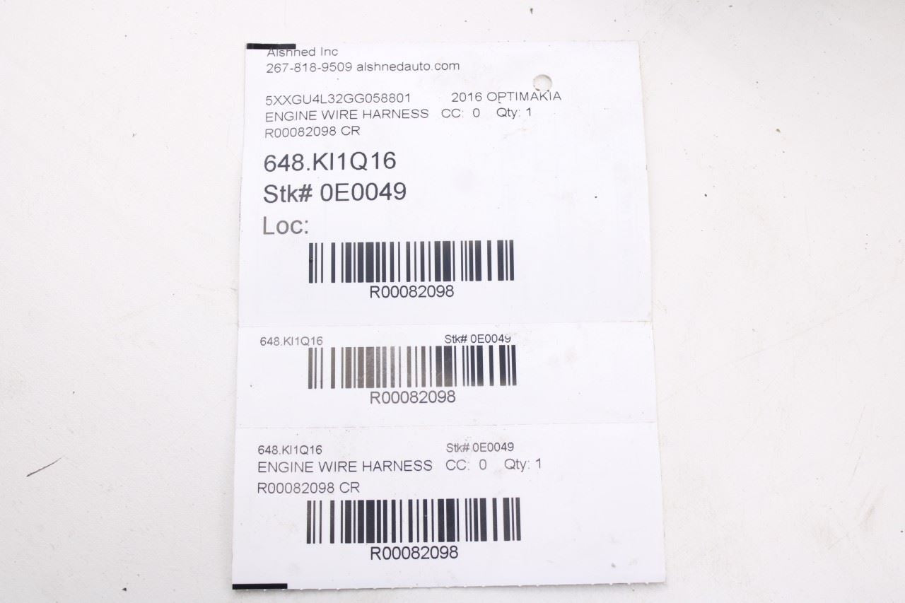 2016-2018 Kia Optima EX 2.4L Engine Wire Wiring Harness 91400-D5010 OEM *ReaD*14