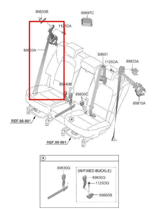 19-23 Hyundai Santa Fe SEL 2.5L AWD Rear Right Side 2nd Row Seat Belt Retractor - Alshned Auto Parts