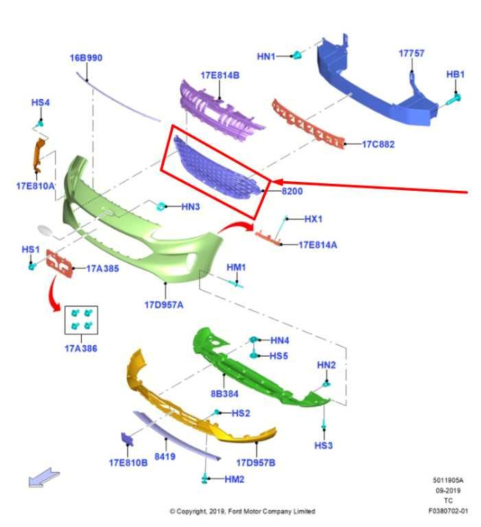 2020-2022 Ford Escape SEL Front Bumper Radiator Grille LJ6Z-8200-BB OEM - Alshned Auto Parts
