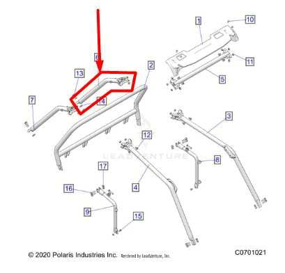 20-23 Polaris RZR XP 1000 Rear Left Cab Frame Roll Cage Support Bar 1020751-458 - Alshned Auto Parts
