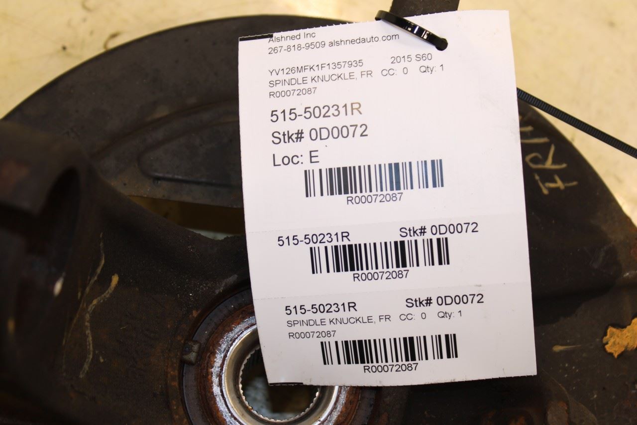 2015-2018 Volvo S60 T5 Premier Front Right Side Spindle Knuckle Hub 31201286 OEM - Alshned Auto Parts