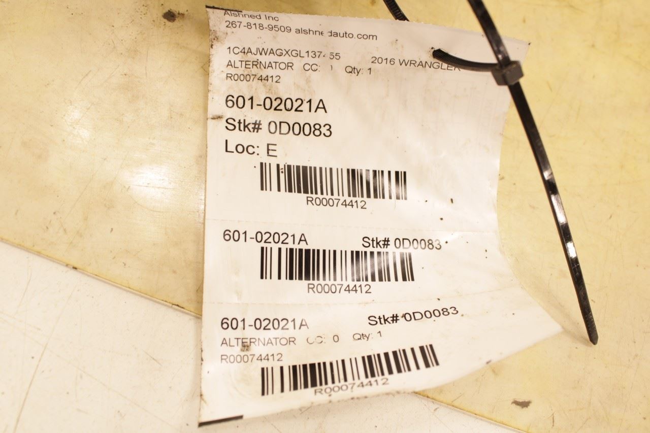 2012-2018 Jeep Wrangler Sport 2dr 3.6L Alternator Generator 68078950AB OEM - Alshned Auto Parts