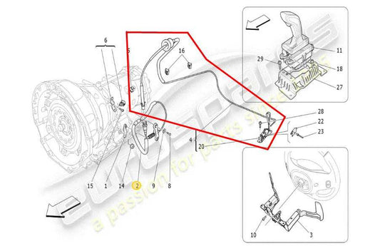 17-21 Maserati Ghibli Auto Transmission Gear Shift Lever Control Trailing Cable - Alshned Auto Parts