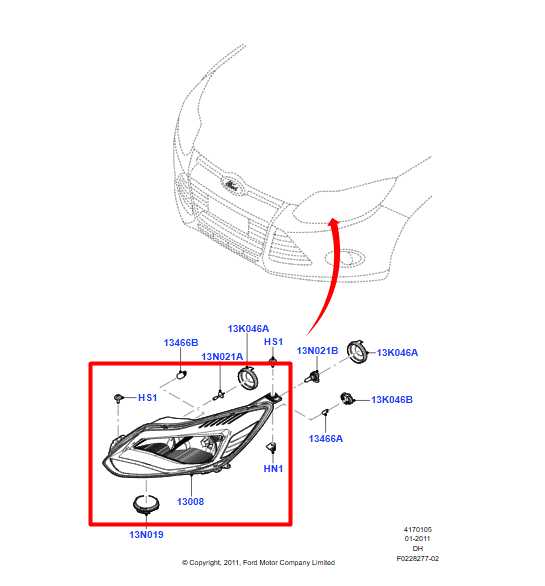 12-14 Ford Focus SE 2.0L Front Passenger Right Side Headlight Lamp BM5Z-13008-F - Alshned Auto Parts