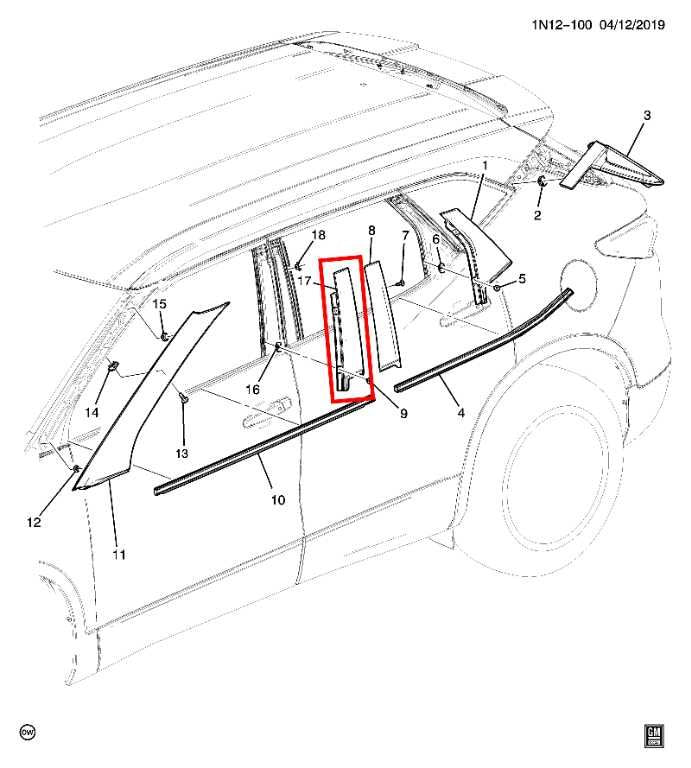 2019-24 Chevrolet Blazer 2LT Front Right Side B-Pillar Applique Molding 84901304 - Alshned Auto Parts