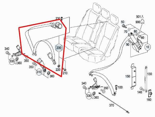 07-13 Mercedes-Benz S550 Rear Center 2nd Row Seat Belt Retractor 22186025859C94 - Alshned Auto Parts