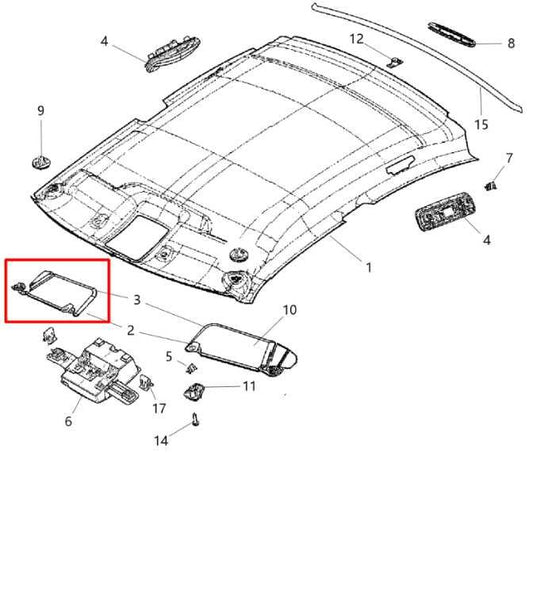 2008-10 Dodge Charger Front Passenger RH Side Sun Visor w/ Mirror 1AH08DW1AA OEM - Alshned Auto Parts