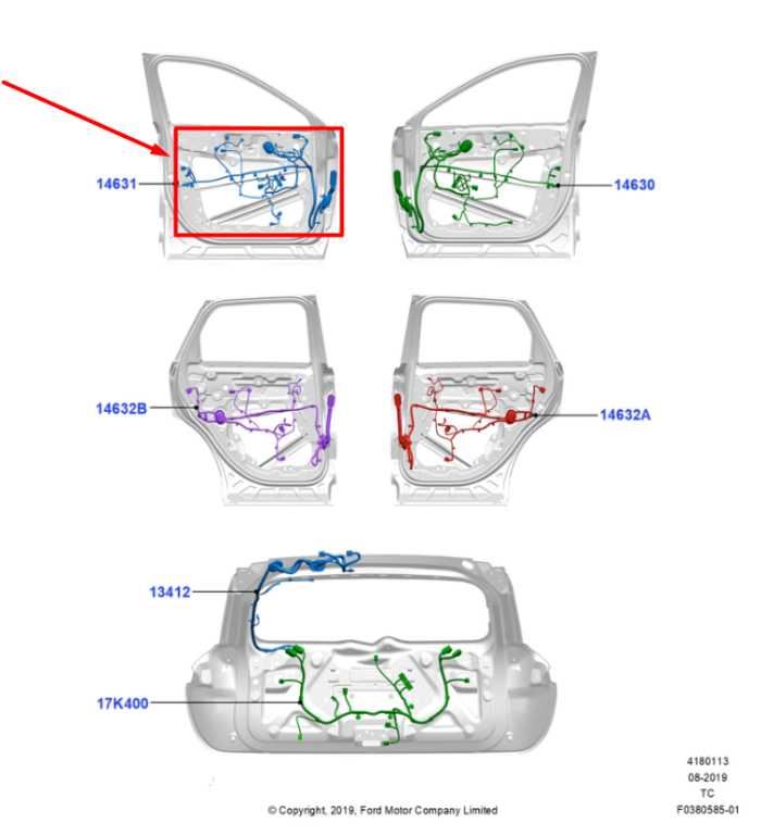 2020-2025 Ford Escape SEL Front Left Driver Door Wire Harness LX6T-14631-NFD OEM - Alshned Auto Parts