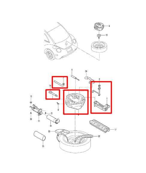 2006-2010 Volkswagen Beetle 2.5L Lift Jack and Tool Kit w/ Foam Holder Container - Alshned Auto Parts