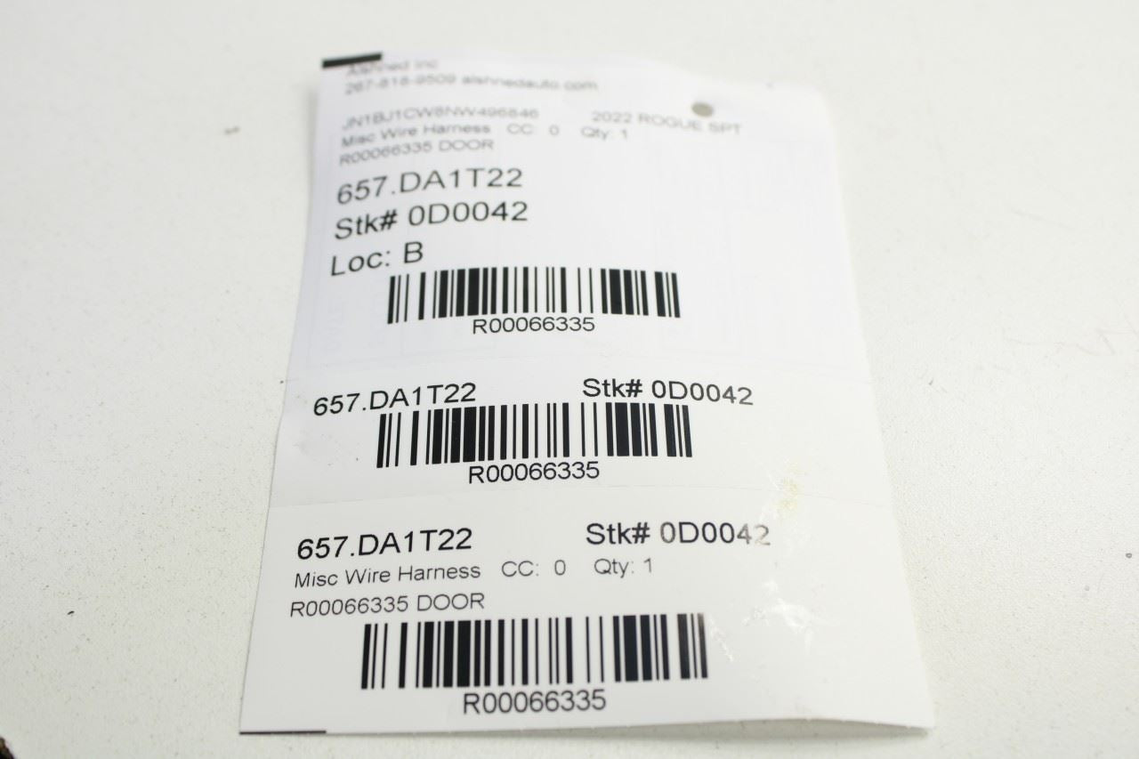 2021-22 Nissan Rogue Sport SL AWD Front Right Door Wire Harness 24124-6MT0B OEM - Alshned Auto Parts