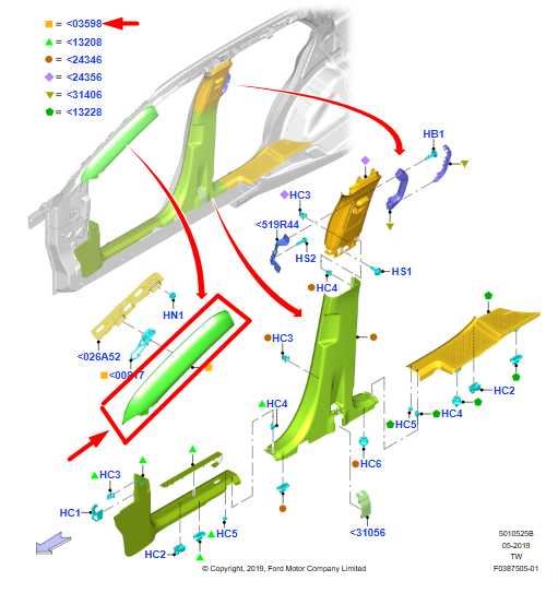 20-24 Ford Explorer FR RH Windshield A-Pillar Trim Cover LB5B-S019A18-AD *ReaD* - Alshned Auto Parts