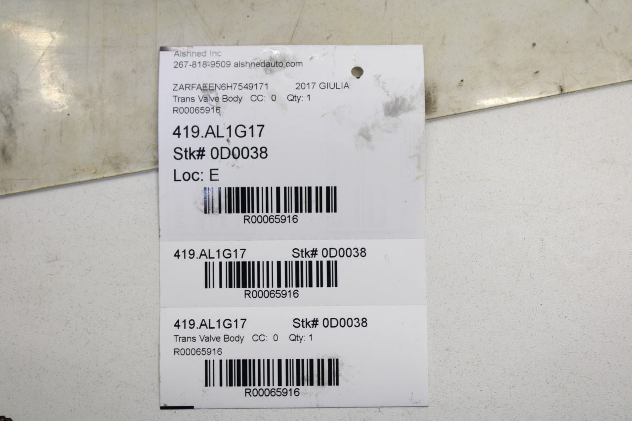 17-22 Alfa Romeo Giulia Ti 2.0L AWD Auto Transmission Valve Body 94K 1102427143 - Alshned Auto Parts