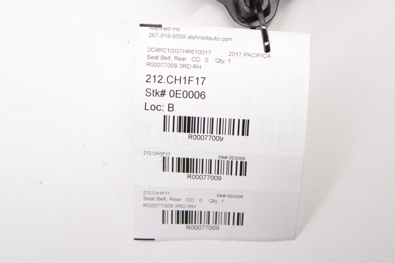 17-20 Chrysler Pacifica Limited 3.6L Rear Right Side 3rd Row Seat Belt Retractor - Alshned Auto Parts