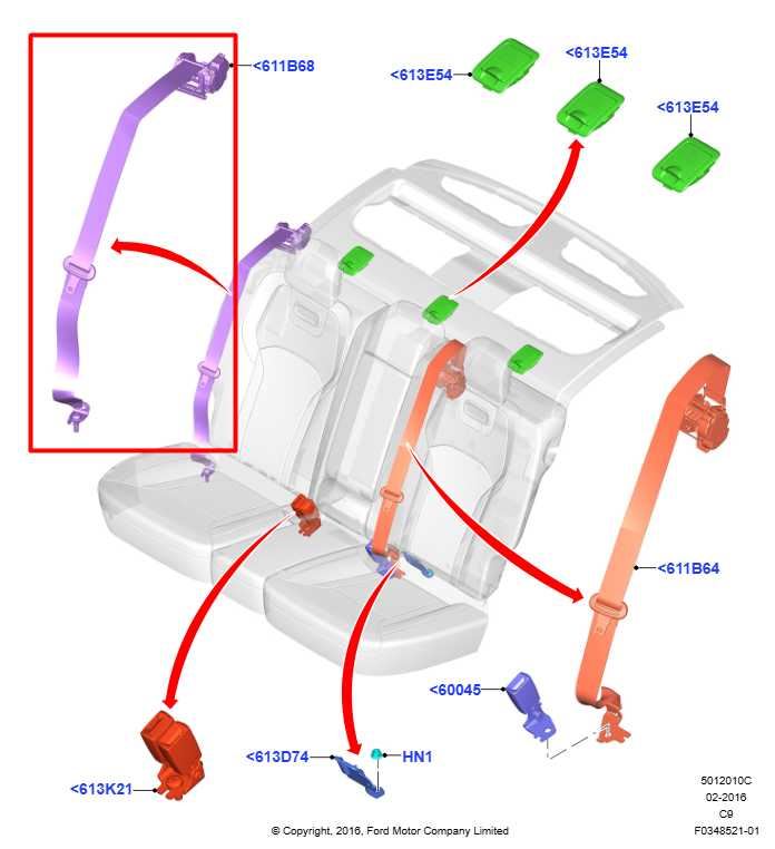 17-20 Lincoln MKZ Reserve 2.0L Rear Driver Left Side 2nd Row Seat Belt Retractor - Alshned Auto Parts