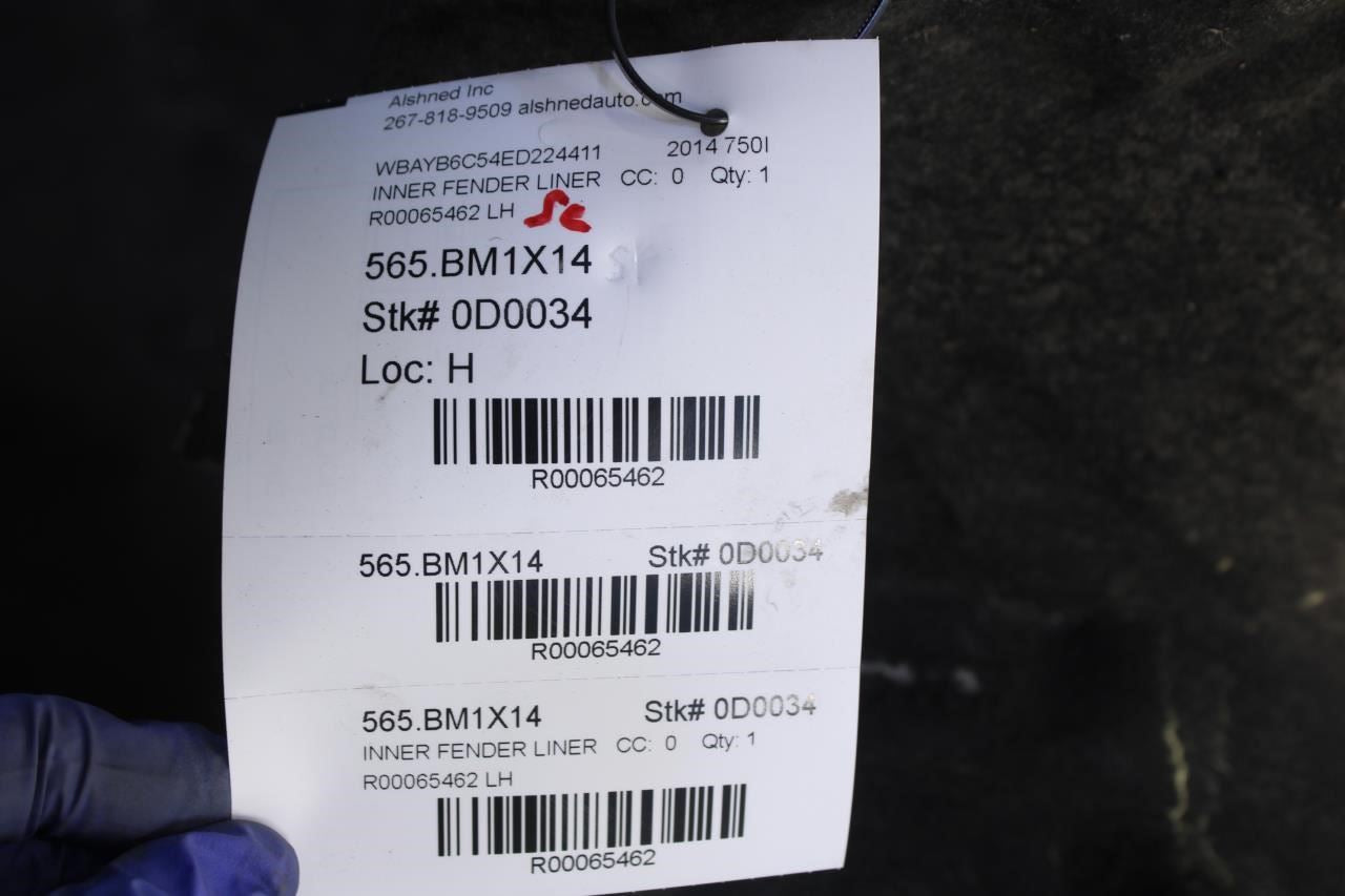 2010-15 BMW 750I xDrive Front Left Driver Side Fender Liner Rearward 51717185159 - Alshned Auto Parts