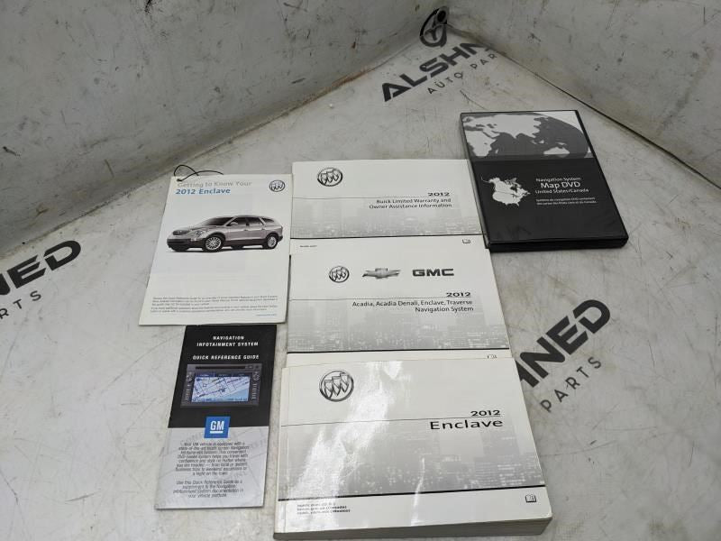 2012 Buick Enclave Owners Manual Set with Case w Map DVD 20906533A OEM - Alshned Auto Parts